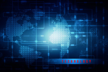 2d illustration technology background