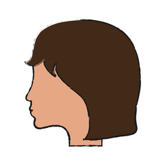 side profile head of faceless woman icon image vector illustration design