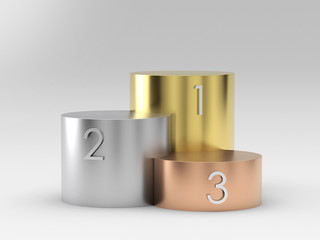 Empty winners podium. 3D rendering.
