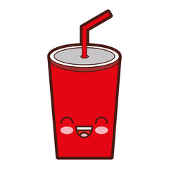 plastic cup kawaii character vector illustration design