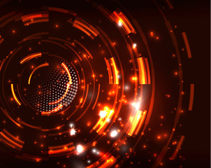 Neon circles abstract background