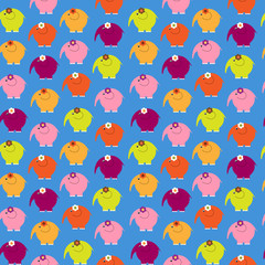 Cute seamless decorative background with elephants in a children's style