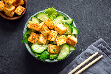 Tofu Cucumber Salad