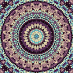 Seamless background pattern. Decorative round mosaic art pattern.