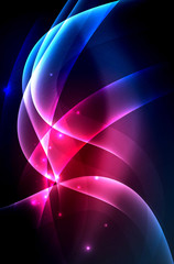 Smoky glowing waves in the dark