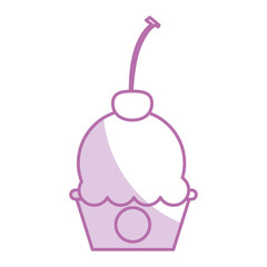 cup cake sweet icon vector illustration design