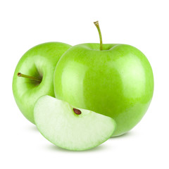 Green apple. Isolated on white background