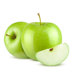 Green apple. Isolated on white background