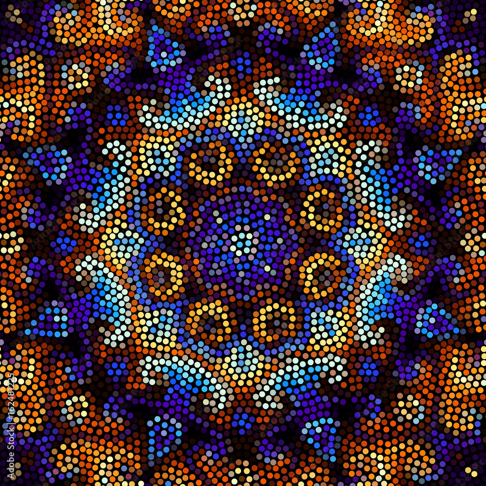 Fototapete Seamless background. Mosaic art pattern of small circles. Polka dot pattern.