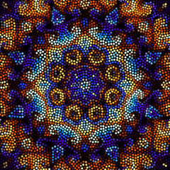 Seamless background. Mosaic art pattern of small circles. Polka dot pattern. © kastanka