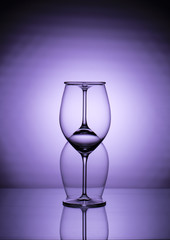 Empty glasses on the light