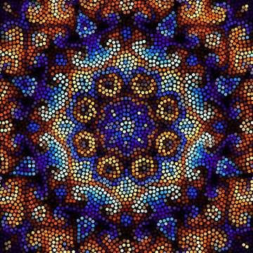 Seamless background. Mosaic art pattern of small circles. Polka dot pattern.