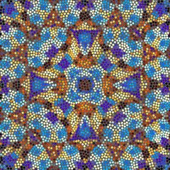 Seamless background. Mosaic art pattern of small circles. Polka dot pattern.