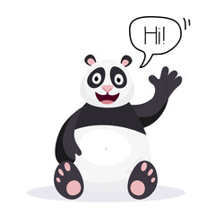 cute vector panda. Collection of isolated animals in cartoon style