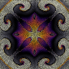 Seamless background. Mosaic art pattern of small circles. Polka dot pattern.