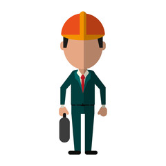 businessman avatar with industrial helmet icon image