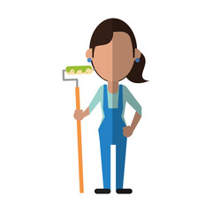 large surface painter with paint roller icon image