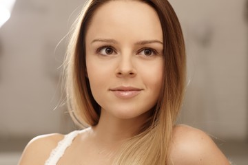 Closeup portrait of young woman