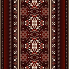 Vector line art seamless border for design template.