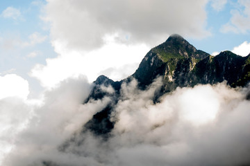 Clouds and mountains