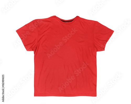 “Blank red T-shirt on a white background” Stock photo and royalty-free