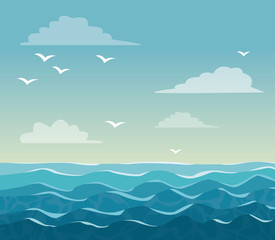 Fototapeta na wymiar colorful poster sky ocean landscape