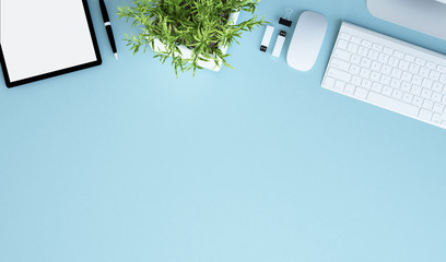 office stuff top view