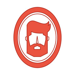 barber mirror with man reflection vector illustration design