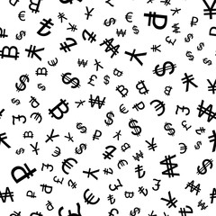 Business and finance seamless pattern. Background with icons for business theme. Background for textile printing and wrapping paper. Vector illustration.