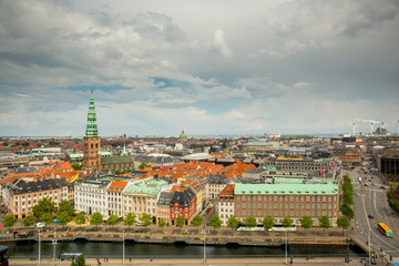 Fototapeta na wymiar Copenhagen aerial view skyline