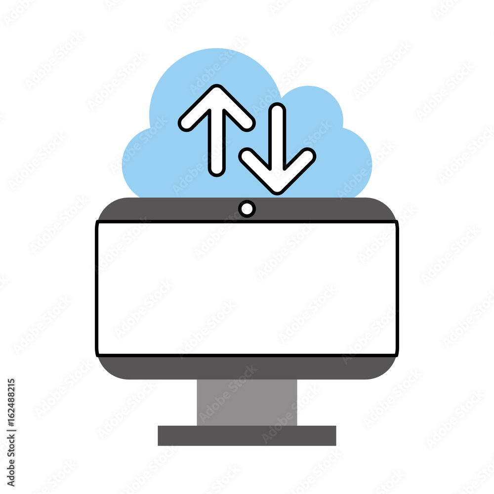 Poster cloud computing with computer vector illustration design