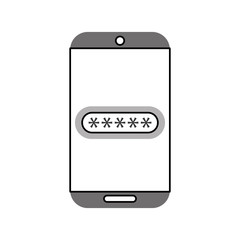 smartphone device with password isolated icon vector illustration design