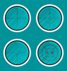 Flat modern design Icon sight set vector