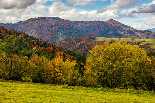mountainious rural area in late autumn