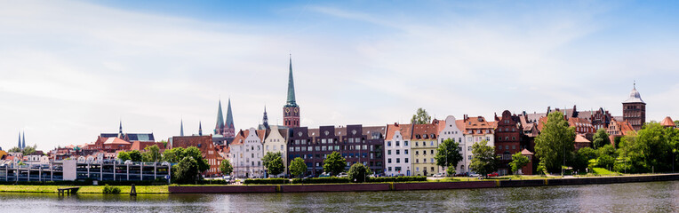 lübeck, cityscape seen from the east