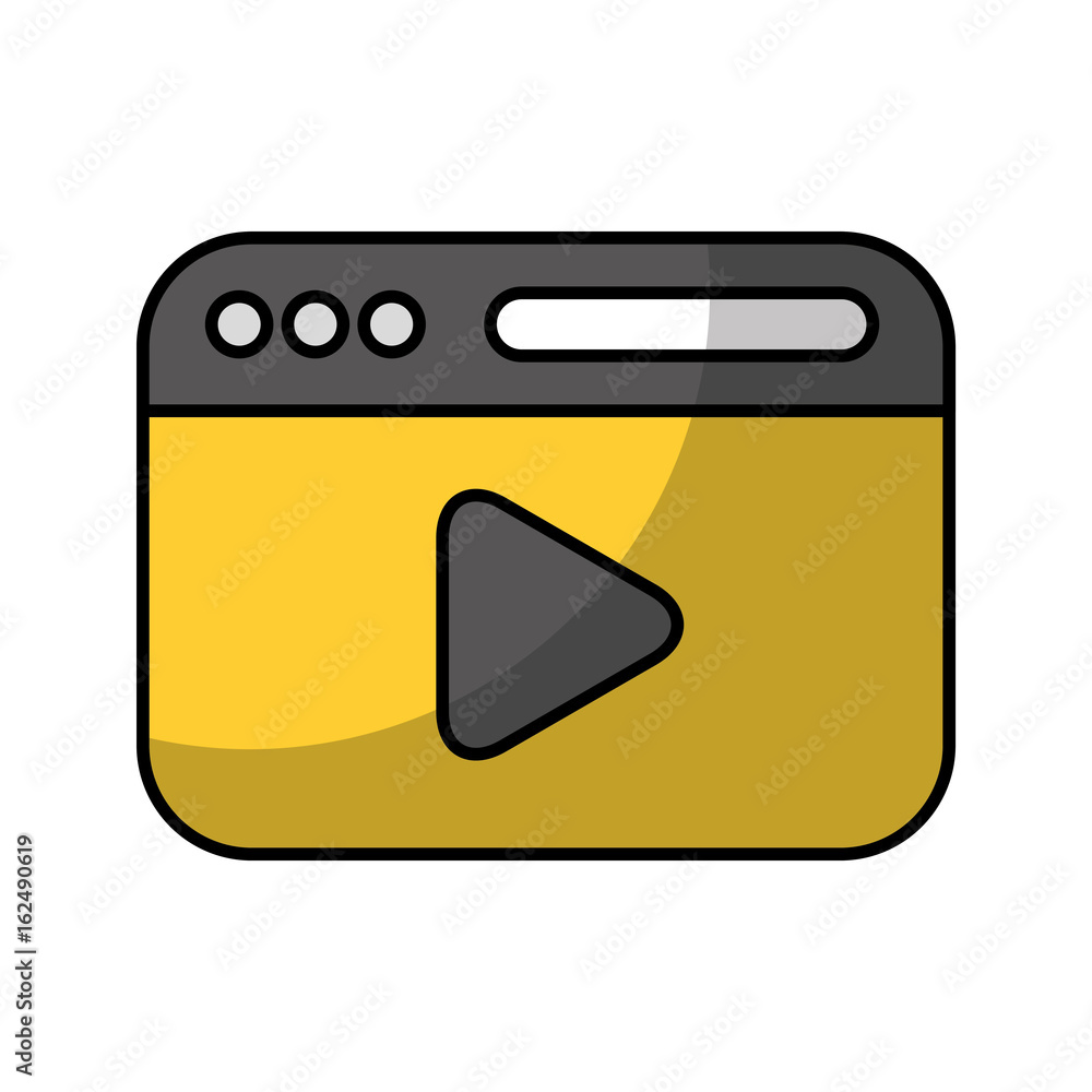 Poster template web with media player vector illustration design