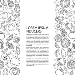 Poster template with hand drawn fruit