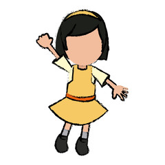girl school student cartoon young cheerful cartoon