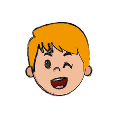 Obraz premium cute young boy kid smile character school child