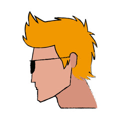 profile man character face image