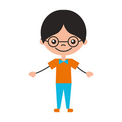 cute boy with glasses character icon vector illustration design