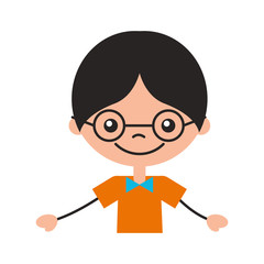 cute boy with glasses character icon vector illustration design