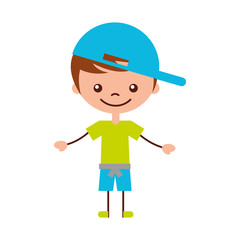 cute boy character icon vector illustration design