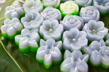 Thai sweets  Jelly pudding.
