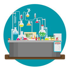 Laboratory Conceptual. Vector Illustration.