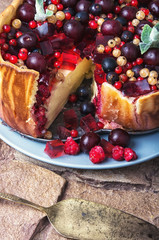 fruit tart with berries