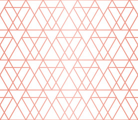 Fototapeta premium Geometric pattern consisting of lines. Trendy Copper Metallic look.