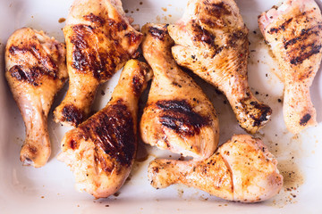 Grilled chicken drumsticks