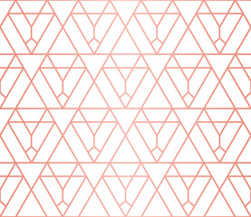 Fototapeta premium Geometric pattern consisting of lines. Trendy Copper Metallic look.
