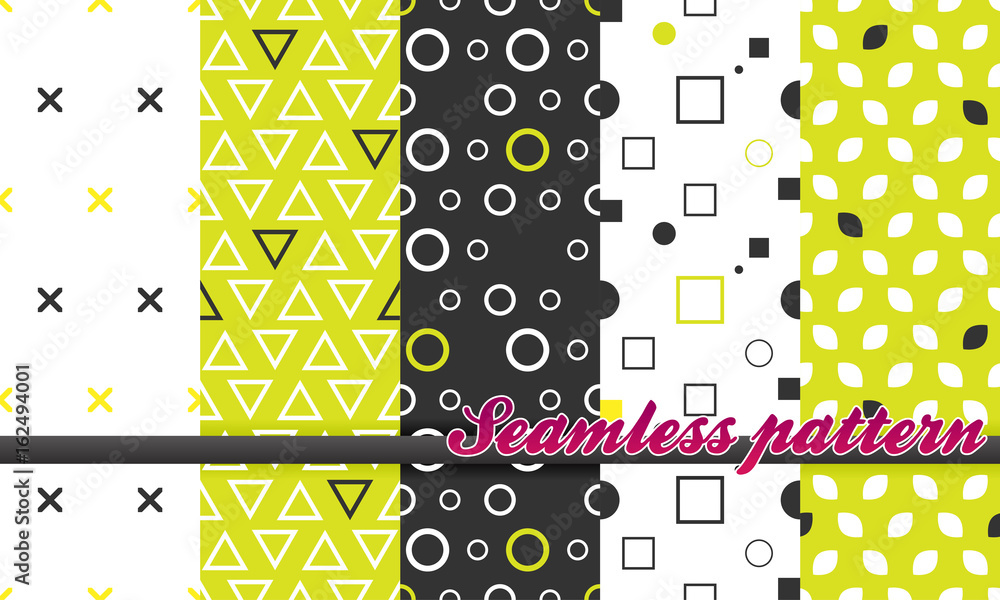 Poster seamless patterns set collection